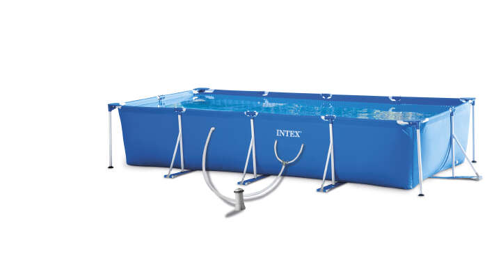INTEX Rectangular Frame Pool Set mit Filterpumpe 450 x 220 x 84 cm INTEX Rectangular Frame Pool Set mit Filterpumpe 450 x 220 x 84 cm